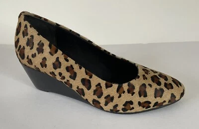 Walking Cradles Molly Leopard Calf Hair Wedge Pump Women's Size 6 Wide - Image 1 of 4