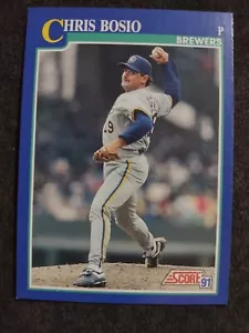 1991 SCORE CHRIS BOSIO MILWAUKEE BREWERS #43 BASEBALL CARD - Picture 1 of 2