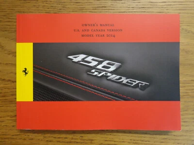 Ferrari 458 Spider Manual del Propietario/Manual (Versión de Estados Unidos y Canadá) (2014) Foto 1 de 2