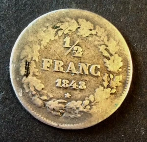 Belgique - Rare monnaie de 1/2 Franc 1843 - Picture 1 of 2
