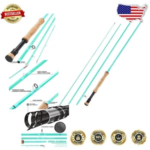 Compact Travel-Friendly 9ft Fly Fishing Rod for Anglers on the Go - IM8 Carbon - Picture 1 of 10