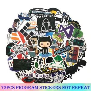 72pcs Hacking Graffiti Laptop Fridge Programming Coding Stickers Java Linux GeeK