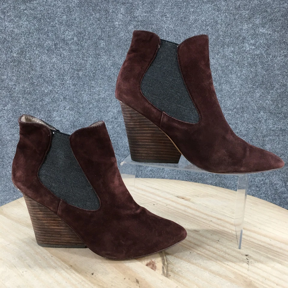 Steven By Steve Madden Botas Mujer 7.5 M M Malik Cuña Chelsea Botín Marrón Gamuza Foto 1 de 4