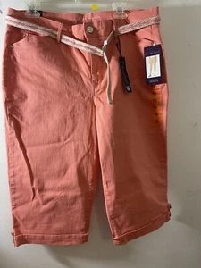 Gloria Vanderbilt Mujer Naranja Melocotón Lillian Skimmer Capris Talla 16 NUEVO NUEVO CON ETIQUETAS - Imagen 1 de 9