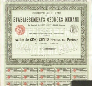RARE => Ets GEORGES MENAND (CHALON S/SAÔNE 71) (A) - Picture 1 of 1