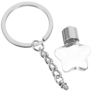 Glass Storage Jars Keychain Wishing Bottle Girl with Vial