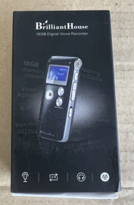 Grabadora de voz digital Brilliant House de 16 GB (LSX) MP3 activada por voz contraseña - Imagen 1 de 4