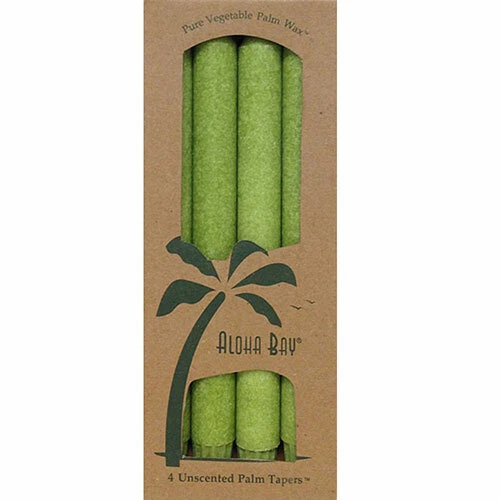 Palm 9 inch Tapers Unscented Candles Melon Green 4 CT By Aloha Bay - Image 1 of 1