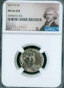 2017 D JEFFERSON NICKEL NGC MS66 FS   * - Picture 1 of 2