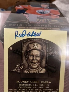 Rod Carew Signed Gold Hall Of Fame Plaque JSA HOF Minnesota Twins Angels - Picture 1 of 1