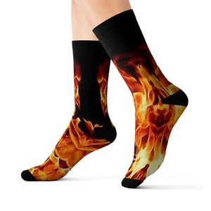 Charisma Girls Fire Series Design Number 1 Sublimation Socks - Picture 1 of 13