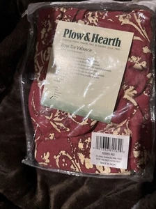 Plow & Hearth Red Floral Damask Pre Tied Valance, 42"x26" - Picture 1 of 3