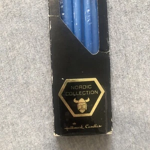 Vtg Hallmark Nordic Collection Dipped Danish Tapers Blue Handcraft Japan 15” -11 - Picture 1 of 7