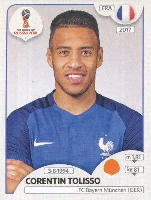 204 CORENTIN TOLISSO FRANCE UPDATE STICKER WORLD CUP RUSSIA 2018 PANINI