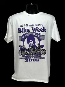 Camiseta Prince RIP 2016 Bike Week Púrpura Lluvia Rap Camiseta Motociclista Talla L *RARA* - Imagen 1 de 8