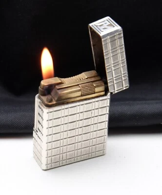 Encendedor de gas Dupont Line 1 plateado ¡Funciona bien! ¡Totalmente reparado! - Imagen 1 de 4