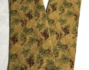 Vintage Tuscan Grapes Gold Chenille Tapestry Curtain Panels (2) 53 X 83 in. - Picture 1 of 8