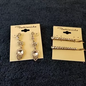 Fashionista Schmuckset Haarspangen und Ohrringe gekrempelt - Bild 1 von 5