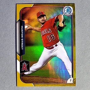 2015 Bowman Chrome #123 Huston Street Gold Refractor SP #d/50 - Angels As UT - Picture 1 of 2
