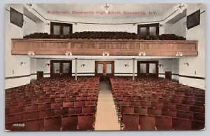 postcard GLOVERSVILLE NY High School Auditorium, view from stage, seats, balcony - Picture 1 of 2