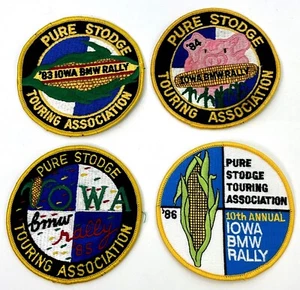 BMW Pure Stodge Touring Iowa Rally Racing Club Patch Set 4" VTG 1983-1986 ASSN - Picture 1 of 7