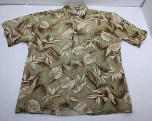 Pierre Cardin Hawaiian Floral Print Shirt Button Up Short Sleeve Size L Bin Y - Picture 1 of 9