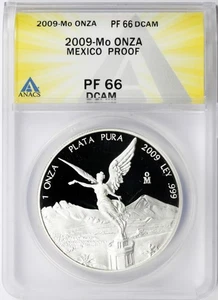 2009-Mo Mexico Silver 1 Onza ANACS PF66 Deep Cameo - Picture 1 of 5