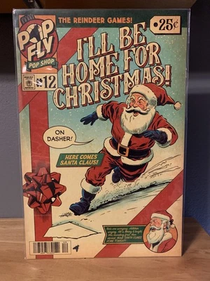 Impresión artística Pop Fly Pop Shop I'll Be Home For Christmas Santa Claus Foto 1 de 2