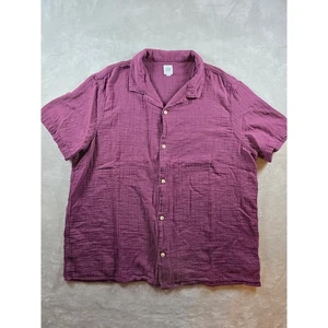 GAP Shirt Mens XXL Fit XL Purple Gauze Short Sleeve Button Up *Read - Picture 1 of 9