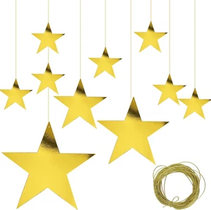 24 Piezas Cartón Dorado Estrellas Brillo Estrella Recortes Papel Estrellas Decoraciones Estrella Pared - Imagen 1 de 12