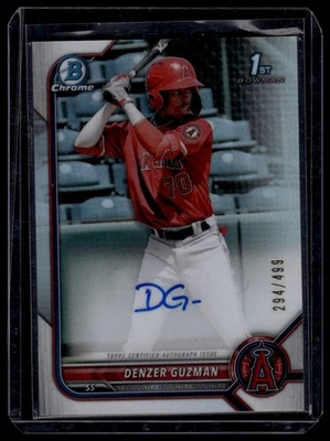 2022 Bowman #CPA-DG Denzer Guzman Chrome Prospects Autographs Refractors #/499 - Image 1 of 2