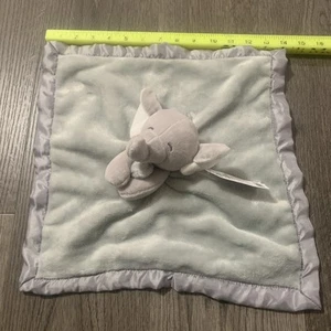 Carters Baby Lovey Gray Plush Elephant Holding Security Blanket Satin - Picture 1 of 4
