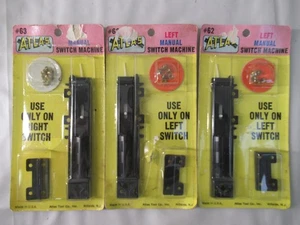 Atlas LOT of 3 MANUAL Switch Machines:  1 RIGHT #63 and 2 Left #62; HO NEW - Picture 1 of 5