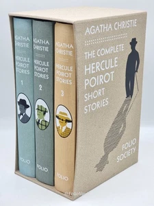 Complete Hercule Poirot Short Stories 3v - Agatha Christie - Folio Society - VGC - Imagen 1 de 21