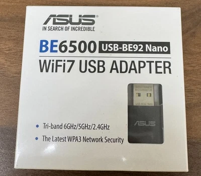 ASUS BE6500 USB-BE92 Nano WiFi7 USB Adapter - New - Image 1 of 2