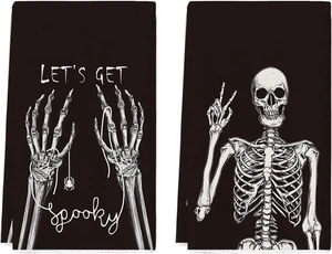 Scheletro Mano Spettrale Halloween Asciugamani Cucina Asciugapiatti, 18X26 Pollici Ossa Let' - Foto 1 di 11