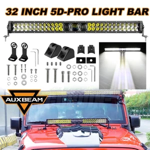 AUXBEAM 5D-PRO 32INCH 270W LED SPOT BEAM OFF ROAD LIGHT BAR+2*BRACKETS + HARNESS - Picture 1 of 12