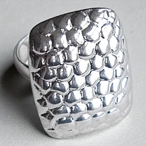 925 Silber Kiesel Statement Ring NF Maker Artisan Cocktail Bio Design - Bild 1 von 7