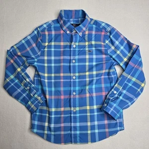 VINEYARD VINES Boys Whale Performance Sz 6 Plaid Dress Shirt Button Down Blue - Picture 1 of 9