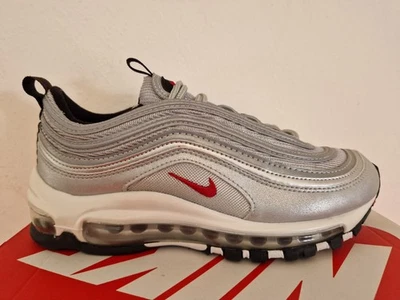 NIKE AIR MAX 97 QS GS ARGENTO BAFFETTO ROSSO N. 36,5 BELLISSIME TN UNICHE SILVER - Immagine 1 di 4