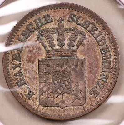 1868 Bavaria - German States 1 Kruezer ***RARE ORIGINAL GERMAN COIN*** - Image 1 of 2