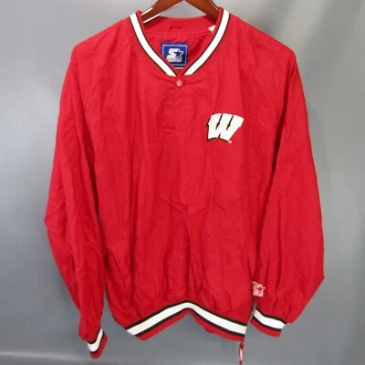 Chaqueta Pullover Vintage Starter Wisconsin Badgers Para Hombre Talla XL Abrigo Cortavientos Foto 1 de 4