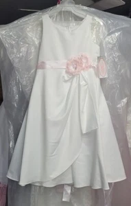 Vestido de novia formal rosa blanco Cenicienta de alta costura para niñas - talla 8 nuevo con etiquetas - Imagen 1 de 11