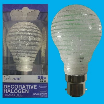 1x 28W Dimmable Halogen Decorative Horizontal Striped GLS Light Bulb BC B22 Lamp - Image 1 of 4