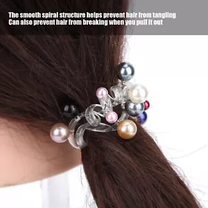 Women Spiral Hair Ties Colorful Bead Coil Hair Ties Phone Cord Ponytail Hold CHW - Picture 1 of 22