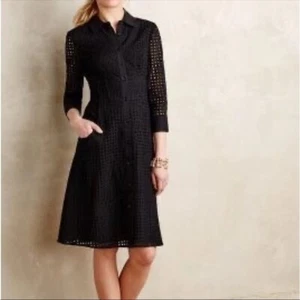 Vestido Anthropologie Maeve Nuevo Ojales Encaje Manga 3/4 - Imagen 1 de 9