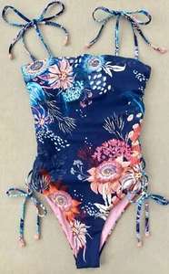 NWT Agua Bendita Sandy Boreal Floral Print One-Piece Swimsuit, Size S - Picture 1 of 24