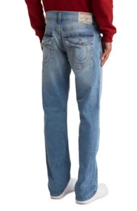 Nuevo con etiquetas True Religion Ricky Flap Relajado Calce Recto Jeans Talla 34 en Luz Esmerilada - Imagen 1 de 15