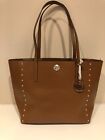 Michael Kors Rivington Studded Large Leather Tote - Brown w/ Gold Hardware