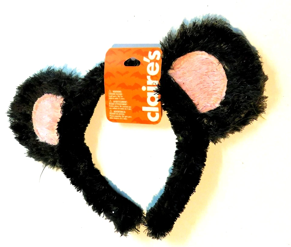 Claire's Youth Teddy Bear Ears Hair Beret (Gray N Pink) - Image 1 of 1